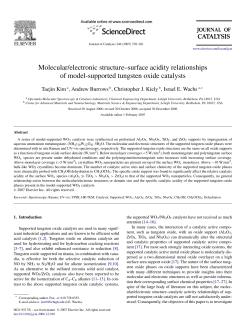 Surface Acidity Relationships of Model Supported Tungsten Oxide