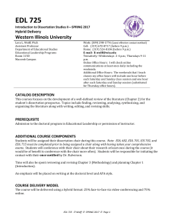 EDL 725 - Western Illinois University