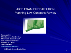 AICP EXAM PREPARATION Planning Law Concepts Review