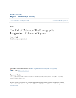 The Raft of Odysseus: The Ethnographic Imagination of Homer`s
