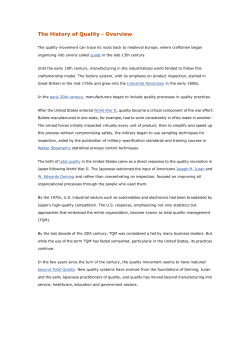 The History of Quality