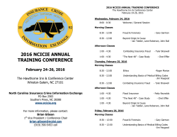 2016 NCICIE ANNUAL TRAINING CONFERENCE February 24