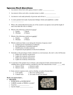 Igneous Rock Questions