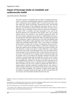Impact of beverage intake on metabolic and