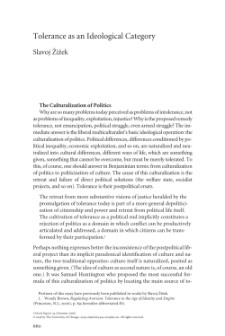 Tolerance as an Ideological Category