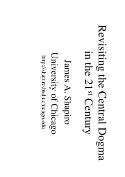 Revisiting the Central Dogmain the 21st Century
