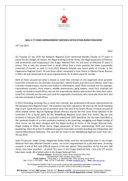 25 July 2014 - Endangered Wildlife Trust