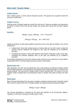 Nitric Acid: Teacher Notes