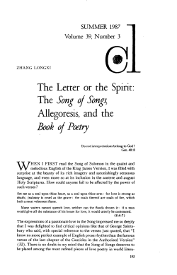 The Song of Songs, Allegoresis