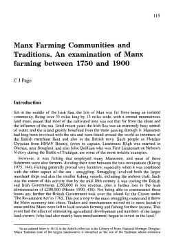 Manx Farming Communities and Traditions. An examination of Manx
