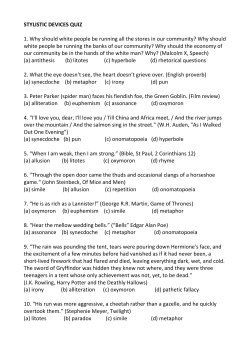 STYLISTIC DEVICES QUIZ 1. Why should white people be running