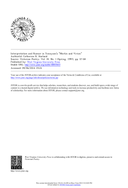 Interpretation and Rumor in Tennyson`s