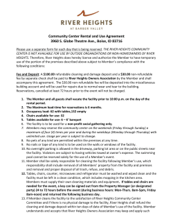 Community Center Rental and Use Agreement 3960 S. Globe
