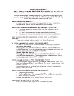 PRUDENT RESERVE WHAT DOES IT MEAN AND HOW MUCH