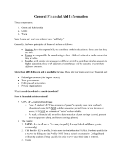 General Financial Aid Information