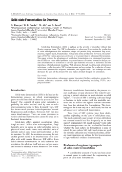 Solid State Fermentation: An Overview