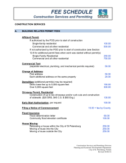fee schedule - City of St. Petersburg