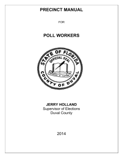 Poll Worker Manual - Duval County Supervisor of Elections