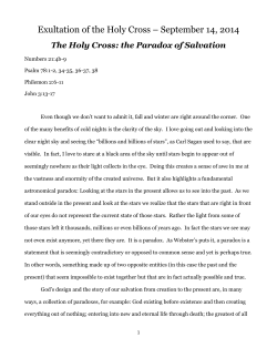 Exultation of the Holy Cross &ndash; September 14, 2014