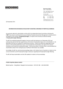 Information deficiencies for PPT/MHC general meeting