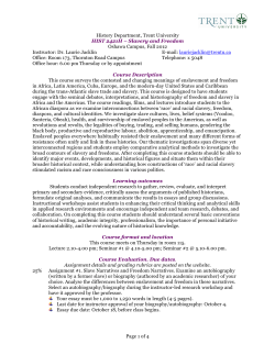 Hist 2421H - Slavery and Freedom