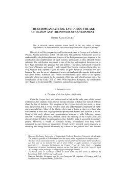 the european natural law codes: the age of reason and the