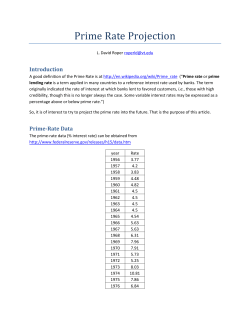 Prime Rate Projection