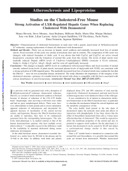 Atherosclerosis and Lipoproteins - Arteriosclerosis, Thrombosis, and