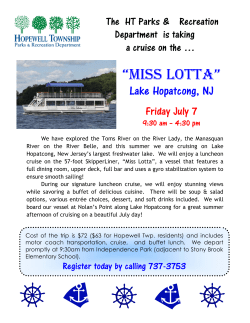 Lake Hopatcong Luncheon Cruise &ldquo;Miss Lotta&rdquo;