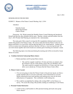 Minutes of the Fitness Council Meeting, July 5