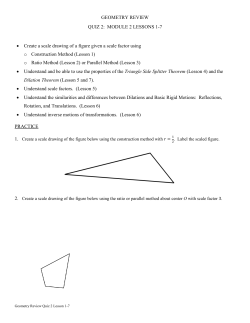 GEOMETRY REVIEW QUIZ 2: MODULE 2 LESSONS 1