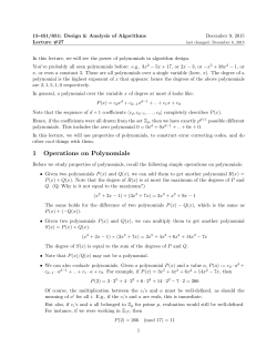 1 Operations on Polynomials