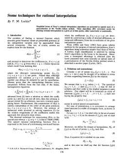 Some techniques for rational interpolation