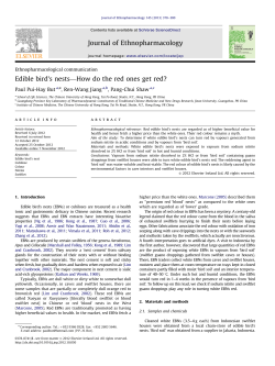 Edible bird`s nests&mdash;How do the red ones get red?