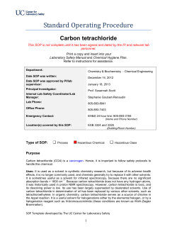 Carbon Tetrachloride - Chemical Engineering
