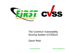 The Common Vulnerability Scoring System (CVSS)