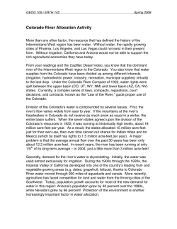 Colorado River Allocation Activity