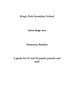 the numeracy booklet - King`s Park Secondary School