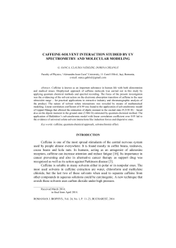 caffeine-solvent interaction studied by uv spectrometry and