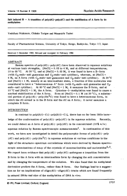 Salt induced B&mdash;A transition of poly (dG). poly (dC) and the