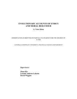 Evolutionary Accounts of Ethics and Moral Behavior
