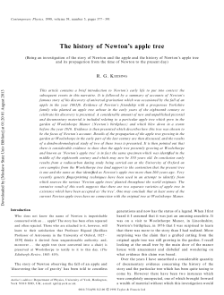 The history of Newton`s apple tree