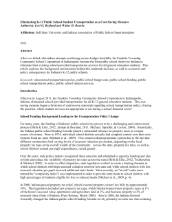 Eliminating K-12 Public School Student Transportation as a Cost