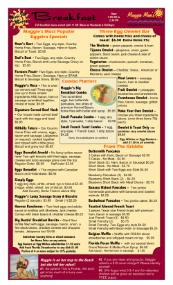 Maggie`s Most Popular Eggstra Specials Three Egg Omelet Bar