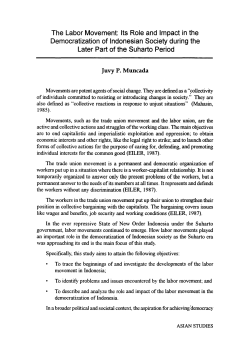 The Labor Movement - Asian Studies | Journal of Critical