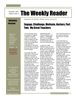 The Weekly Reader - Winthrop University