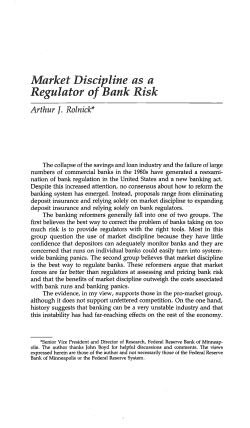 Market Discipline as a Regulator of Bank Risk