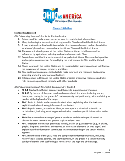 Chapter 13 Outline Standards Addressed Ohio`s Learning