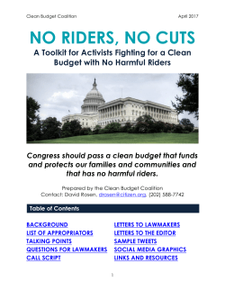 Clean Budget Toolkit