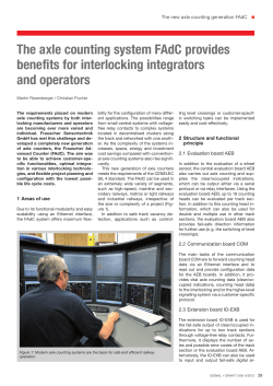 The axle counting system FAdC provides benefits for interlocking